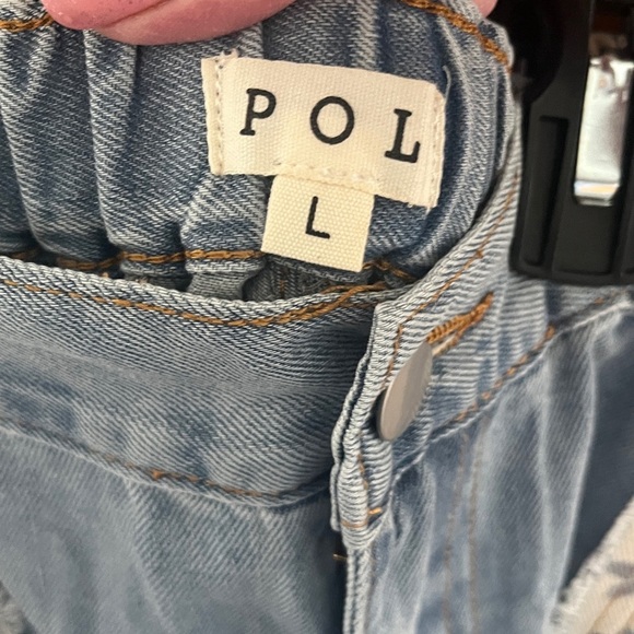 POL Blue and Cream Patchwork Wide Leg Jeans - Picture 2 of 11